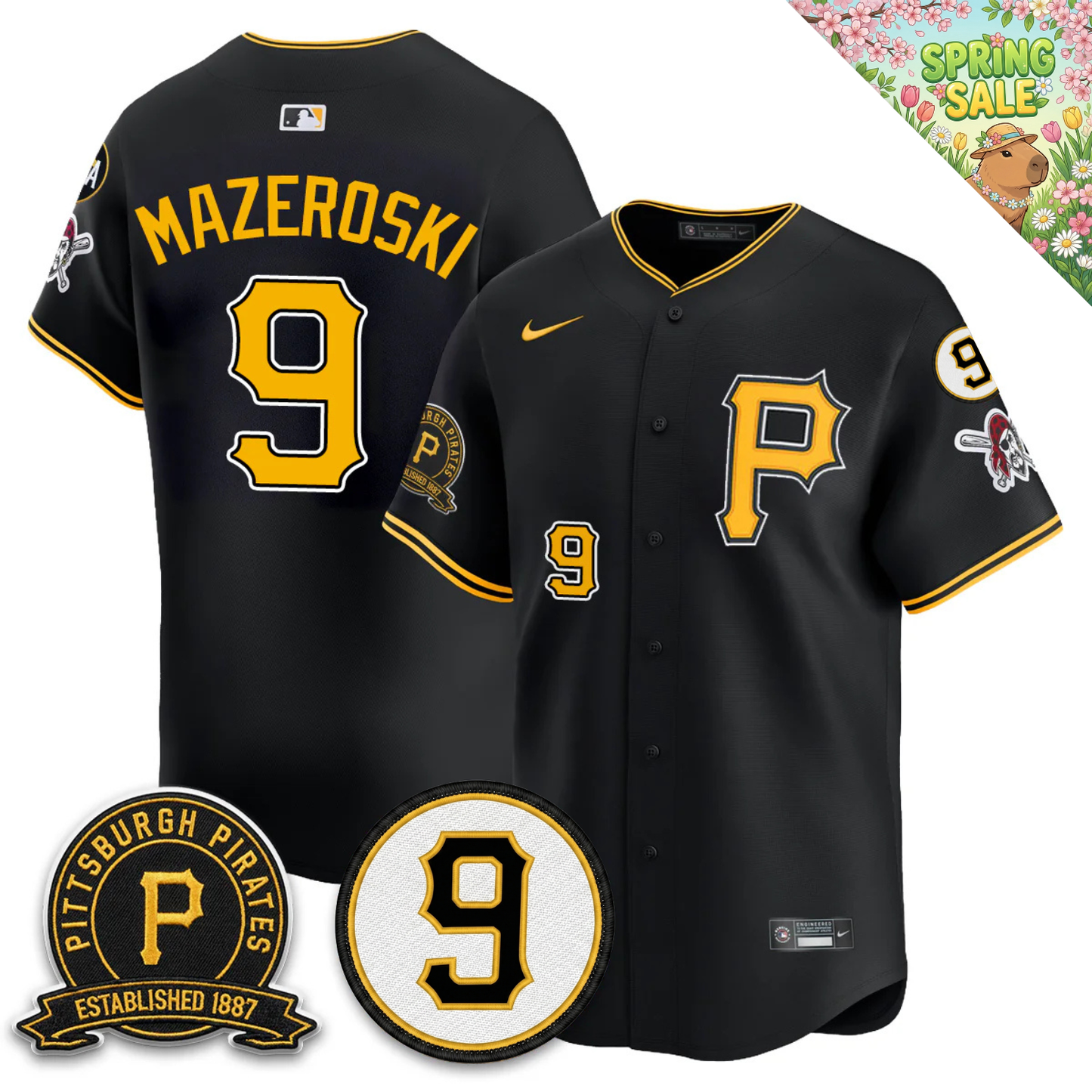 PIT Memories Vapor Limited Jersey - Bill Mazeroski & EST 1887 Patch - All Stitched