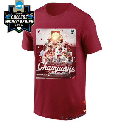 Oklahoma Sooners 2026 NCAA Men’s Baseball National Champions One Side T-Shirt V3