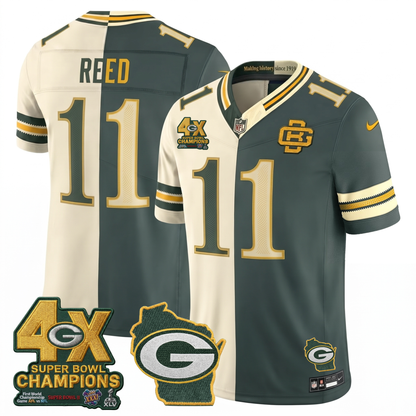 GB 2026 Rivalries Split 4X Champs Patch Vapor Jersey - Stitched