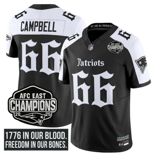 NE 'Gothic Revolution Edition' AFC East Champions Patch Vapor Limited Jersey - Stitched