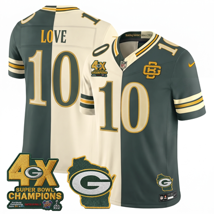 GB 2026 Rivalries Split 4X Champs Patch Vapor Jersey - Stitched