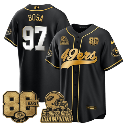 SF 80 Years & 5X Champs Vapor Baseball Jersey - Stitched