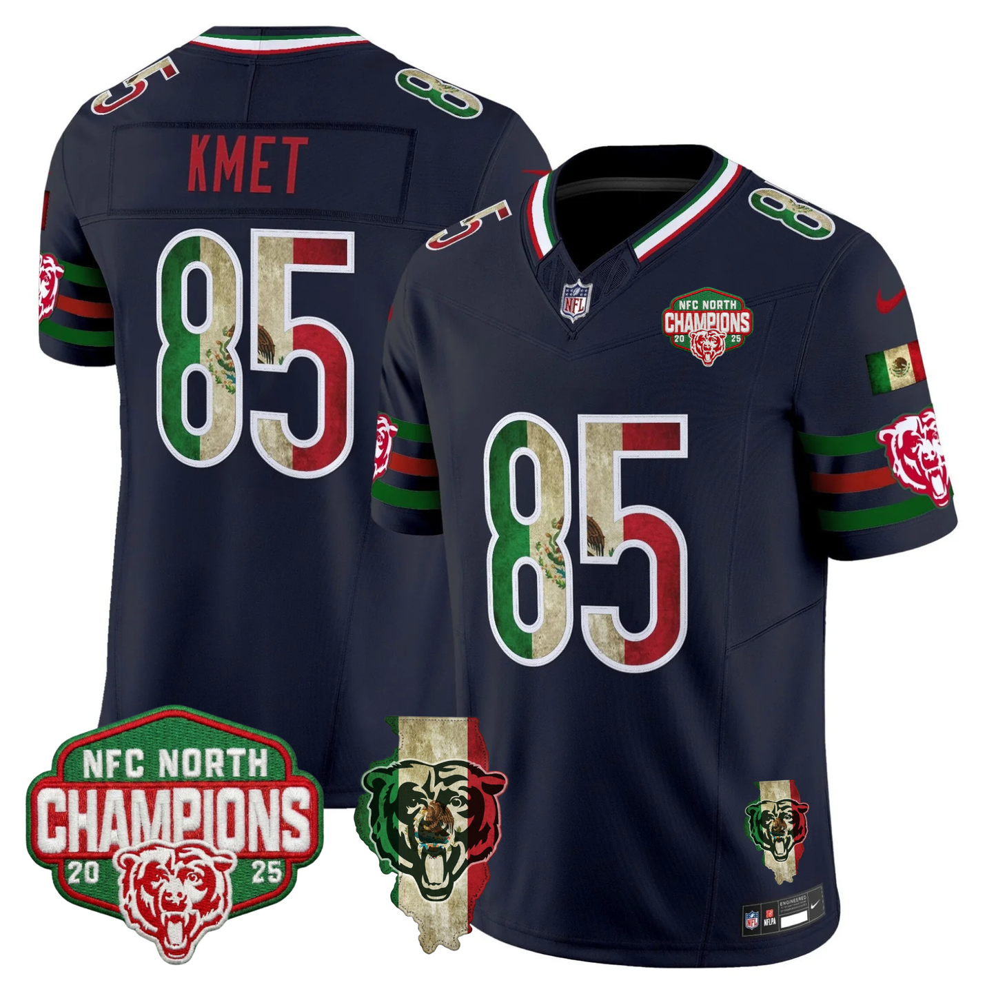 CHI Mexico NFC North Champions 2025 Patch Limited Jersey - Stitched