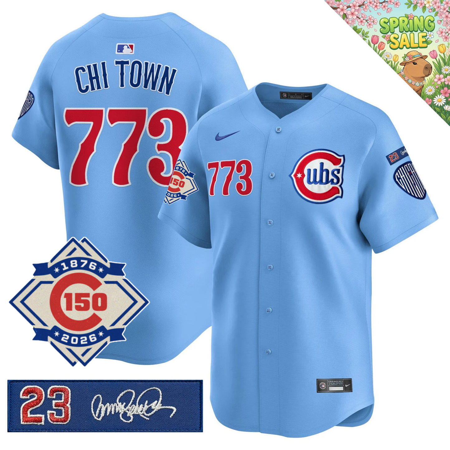 CHC 150th Anniversary & 'Ryne Sandberg Tribute' Patch Vapor Premier Limited Gold Jersey - All Stitched