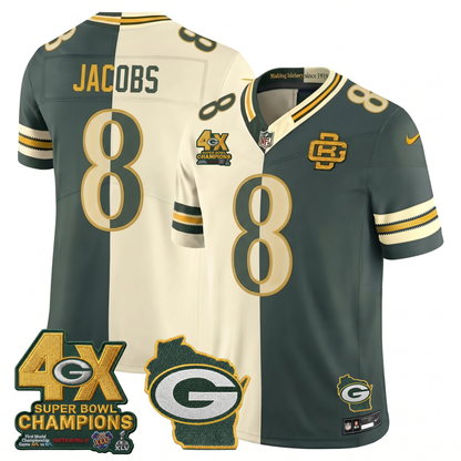 GB 2026 Rivalries Split 4X Champs Patch Vapor Jersey - Stitched