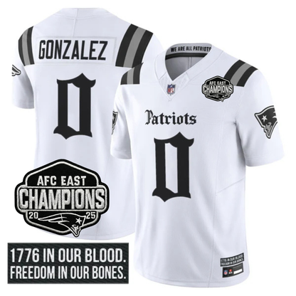 NE 'Gothic Revolution Edition' AFC East Champions Patch Vapor Limited Jersey - All Stitched