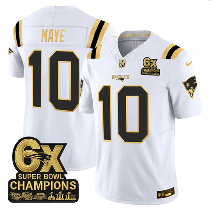 NE 2025 6x Champions Patch Gold Vapor Limited Jersey - All Stitched