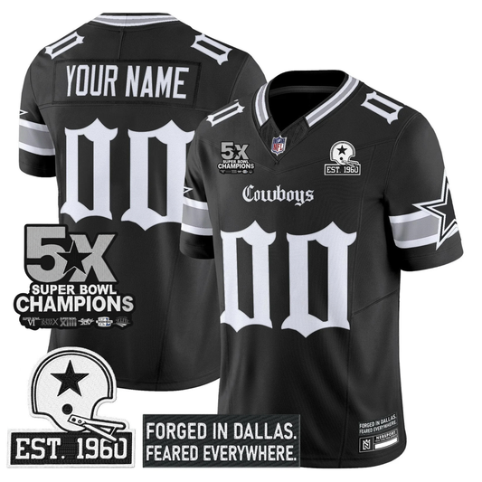 Custom DAL 'Gothic Lone Star Edition' 5x Champions Patch Vapor Limited Jersey - All Stitched