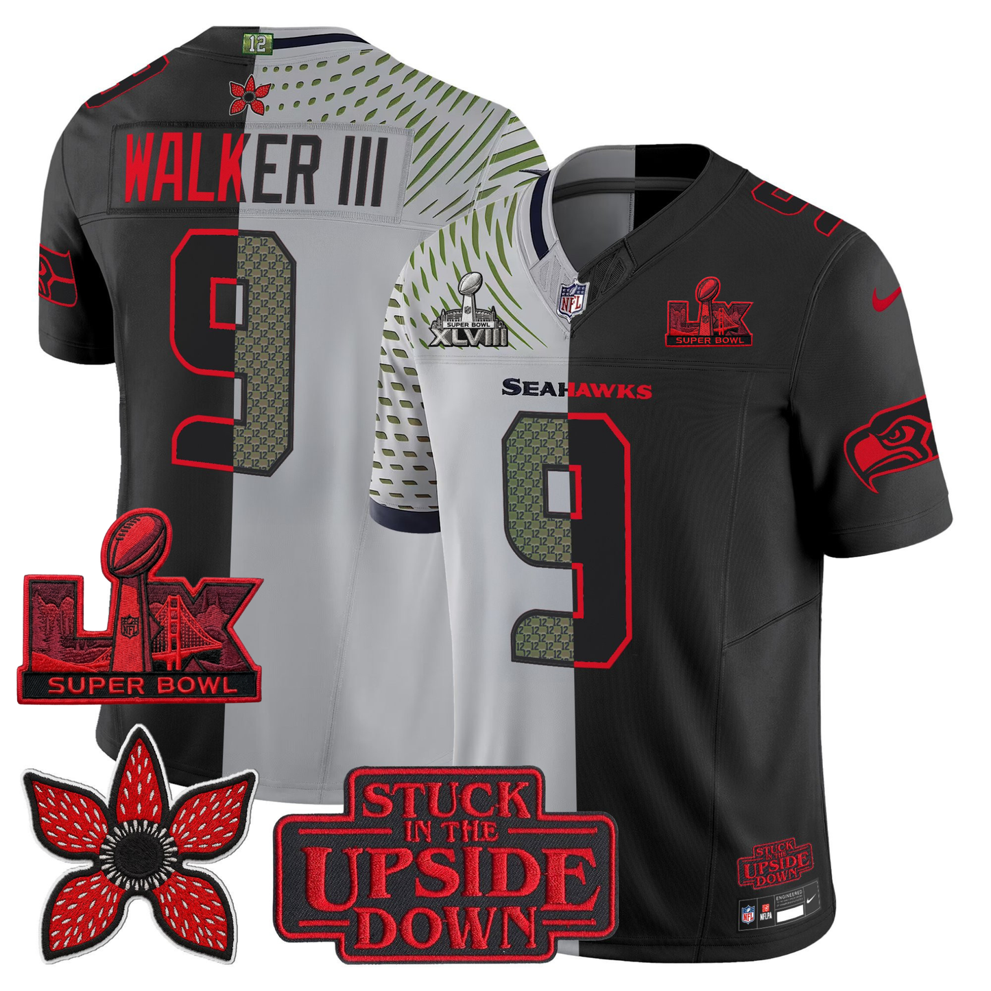 SEA 'Upside Down Edition' 2X Champs Patches Vapor Limited Jersey - Stitched