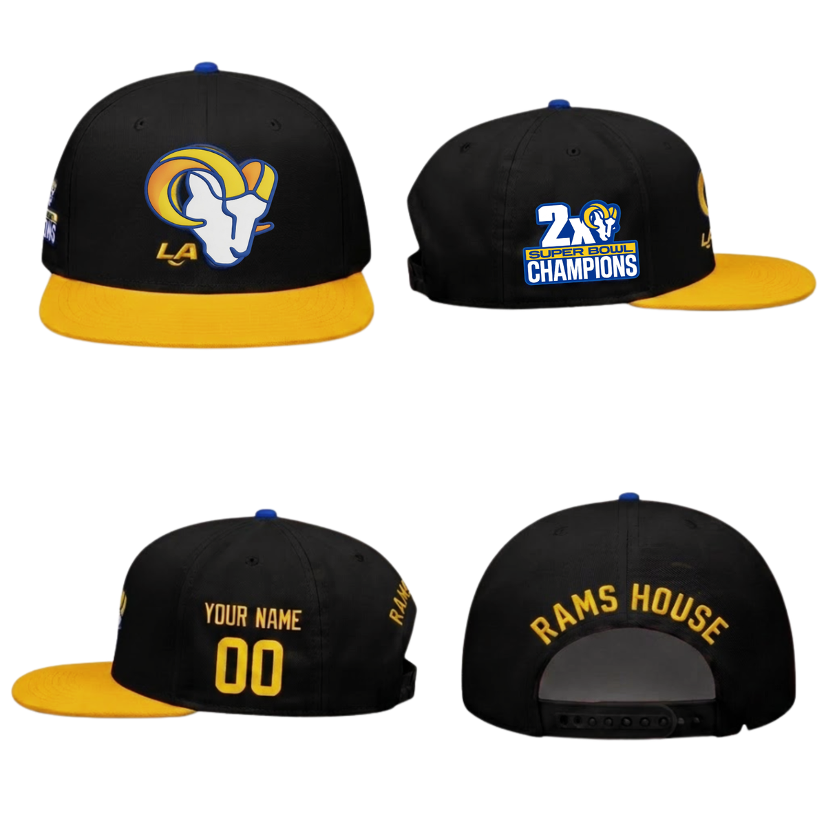 LAR 2X Champs Personalized Snapback Cap - Printed