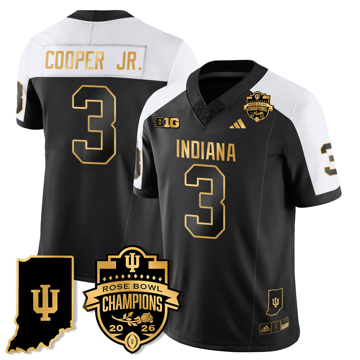 Indiana H Vapor Limited Football Gold Jersey - Rose Bowl Champions - All Stitched