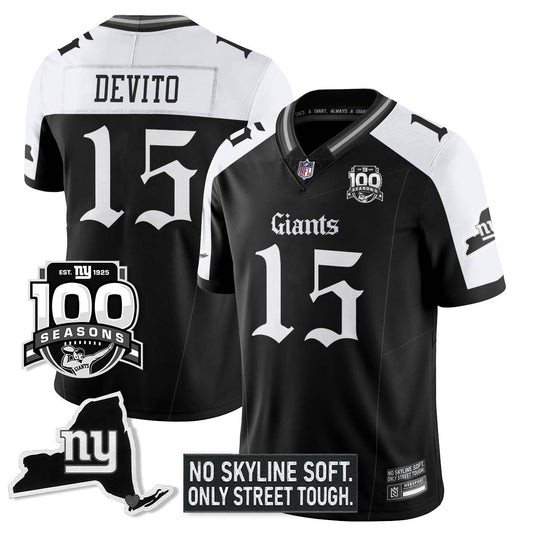 NYG 100th Seasons 'Gothic Gotham Edition' Vapor Limited Jersey - Stitched