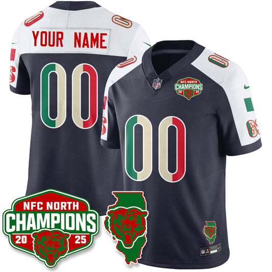 Custom CHI Mexico NFC North Division Champions Vapor Limited Jersey - Stitched