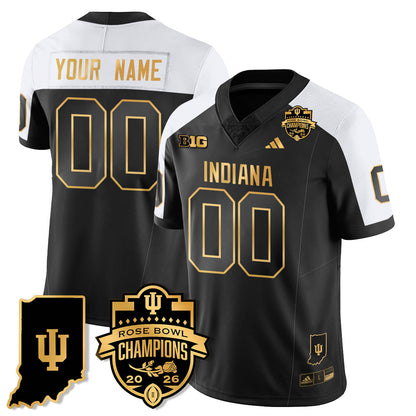 Custom Indiana H Vapor Limited Football Gold Jersey - Rose Bowl Champions - All Stitched