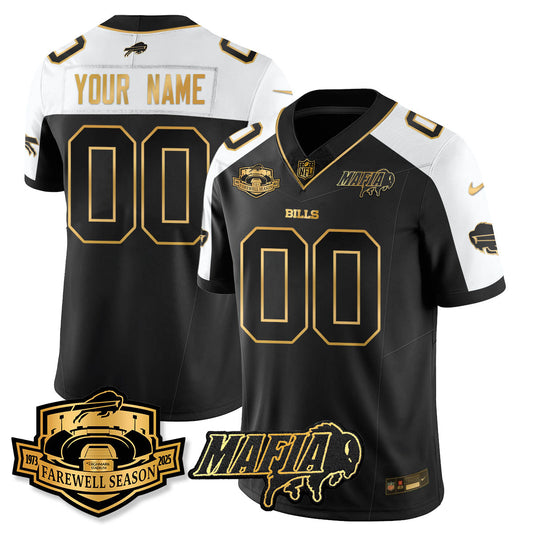 BUF 2025 Bills Mafia Patch Gold Vapor Limited Custom Jersey - Stitched