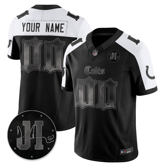 Custom IND 'Dark Gothic' Vapor Limited Jersey - Jim Irsay Patch - Stitched