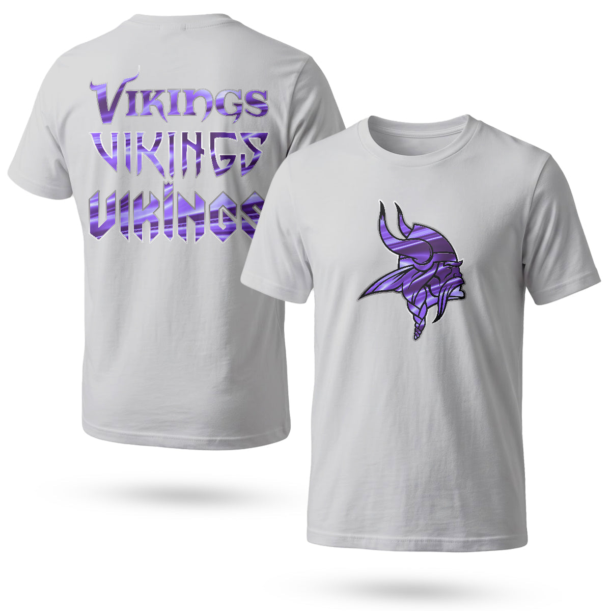 Minnesota Vikings Fangear Silver Edition Two Sides T-Shirt - Printed
