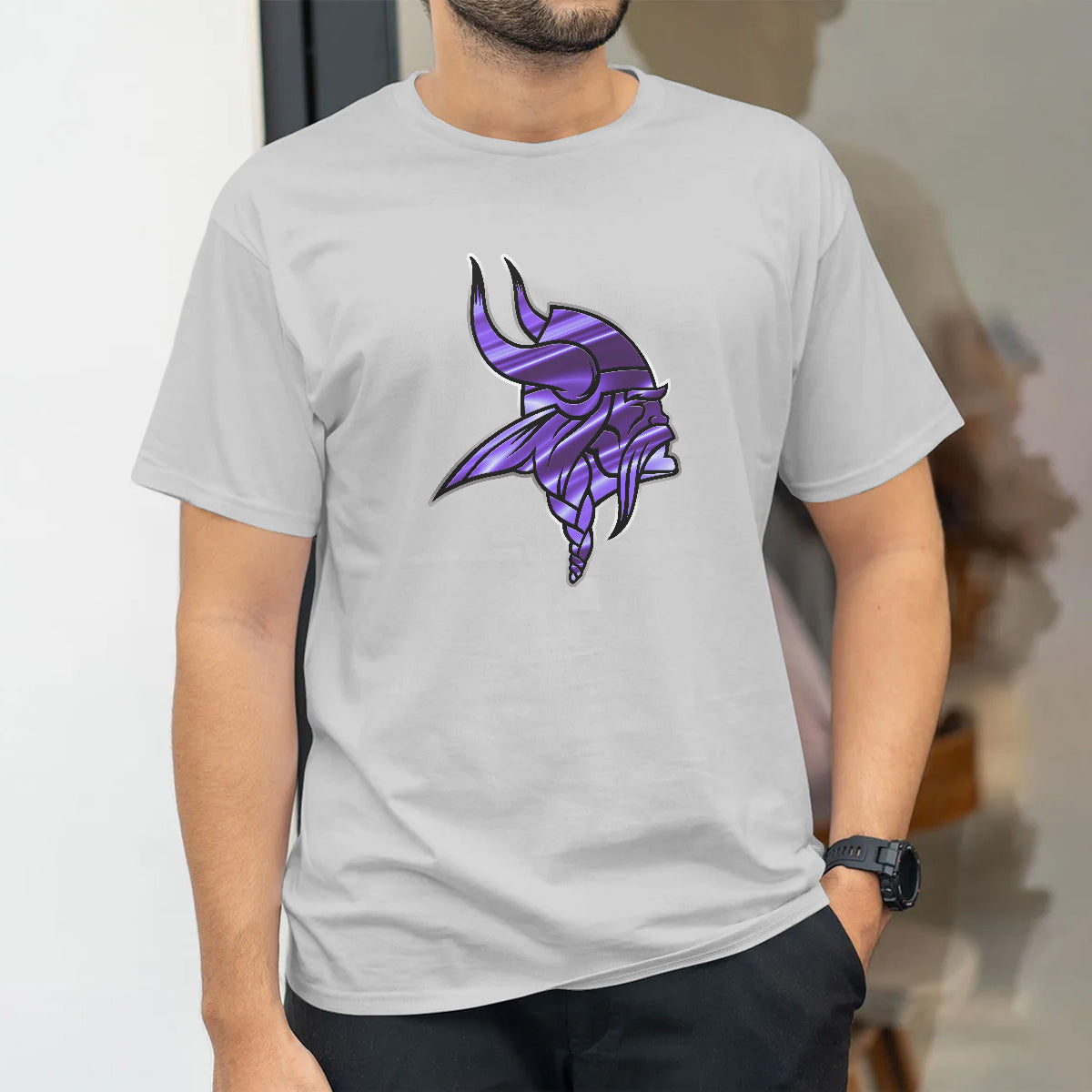 Minnesota Vikings Fangear Silver Edition Two Sides T-Shirt - Printed