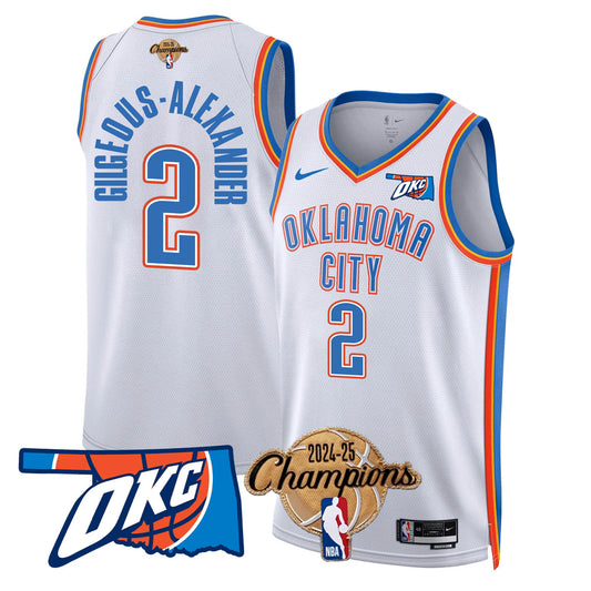 The Thunder 2024-25 Champions Black Gold Jersey - All Stitched