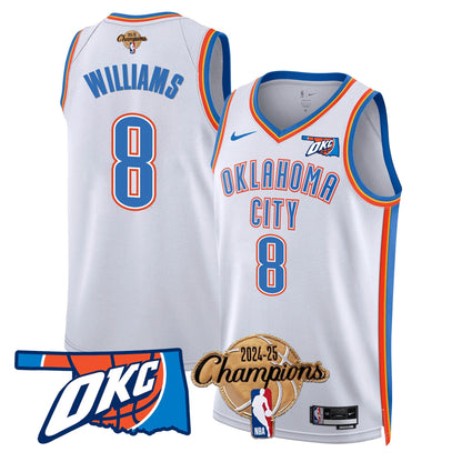 The Thunder 2024-25 Champions Black Gold Jersey - All Stitched