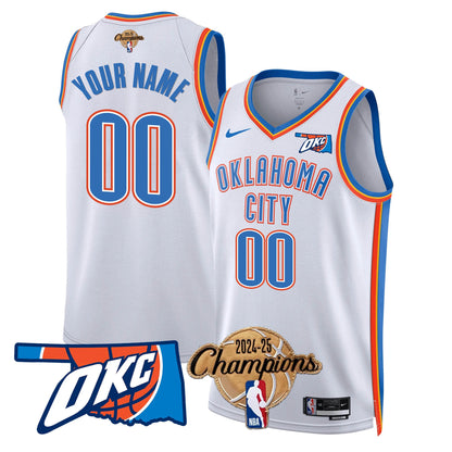 The Thunder 2024-25 Champions Black Gold Jersey - All Stitched