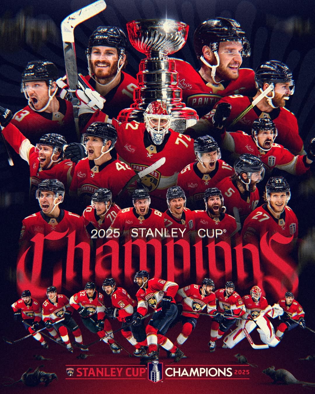 FLA 2025 Stanley Cup B2B Champions Jersey N1 - All Stitched