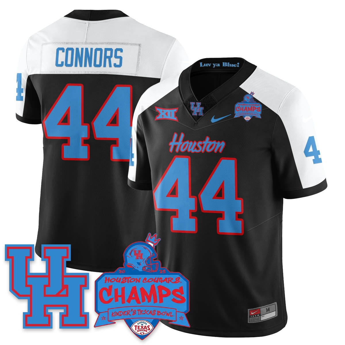 Houston Cougar Football 2025 Kinder's Texas Bowl Champions Jersey - All Stitched