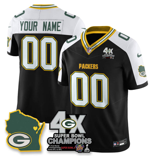 Custom GB 4-Time Champions Patch Vapor Limited Jersey - Stitched
