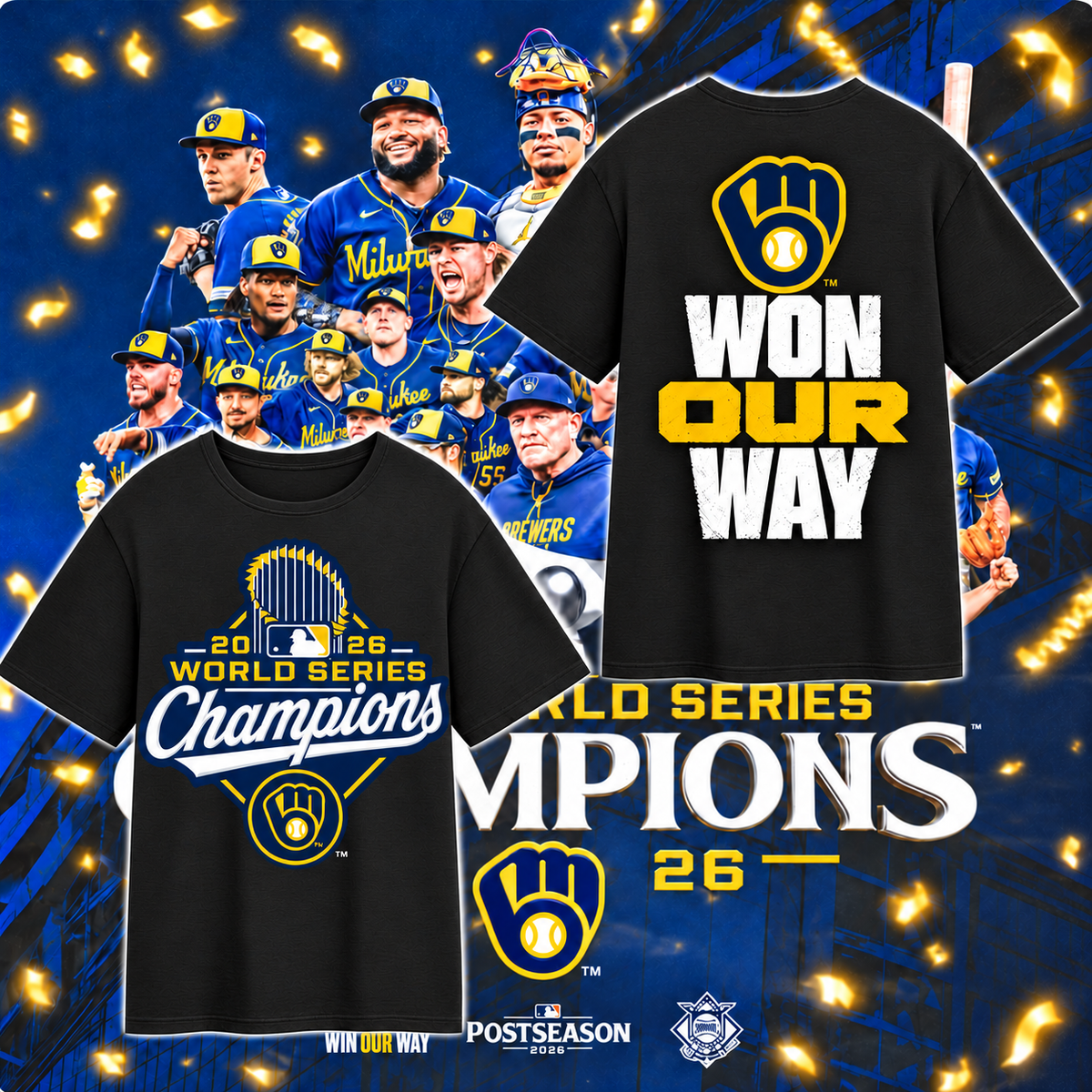 MIL World Series Champions Two Sides T-Shirt - Printed V8
