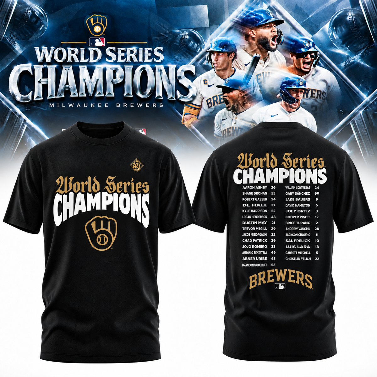 MIL World Series Champions Two Sides T-Shirt - Printed V20