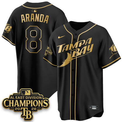 TB 2026 AL East Champs Gold Edition Vapor Jersey - Stitched
