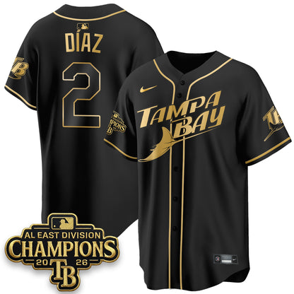 TB 2026 AL East Champs Gold Edition Vapor Jersey - Stitched