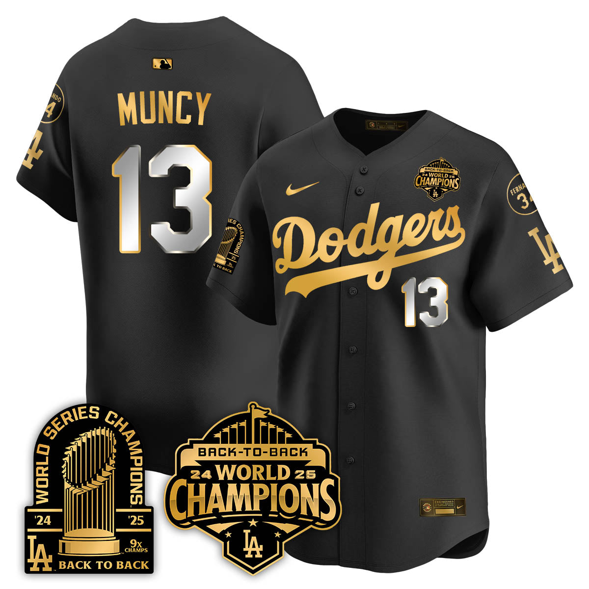 LAD 2025 World Series Champions Jersey - 9x Champs - All Stitched N2