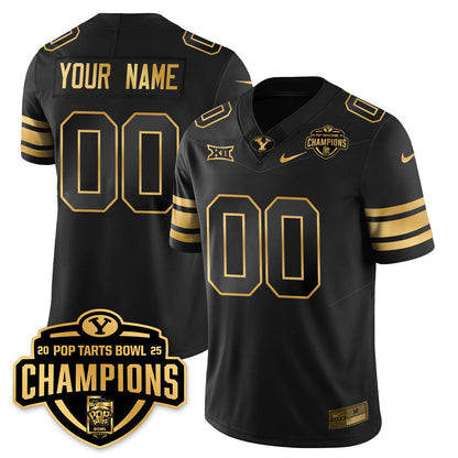 BYU Cougars Football 2025 Pop-Tarts Bowl Champions Gold Jersey - All Stitched