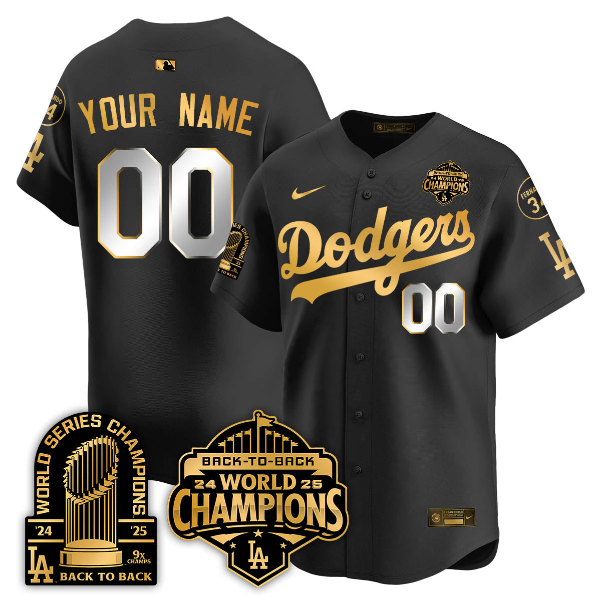 LAD 2025 World Series Champions Jersey - 9x Champs - All Stitched N2