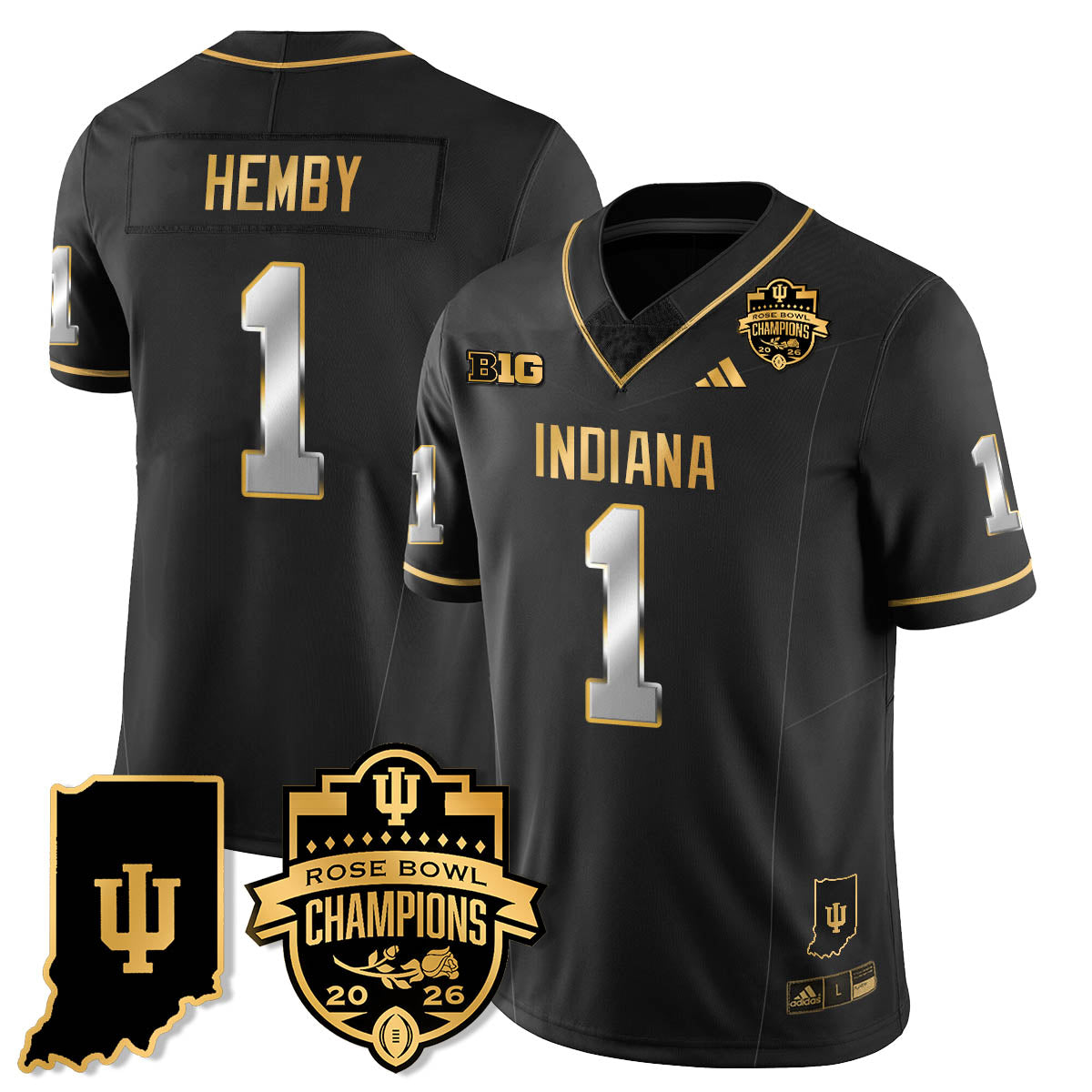 Indiana H Vapor Limited Football Gold Jersey - Rose Bowl Champions - All Stitched
