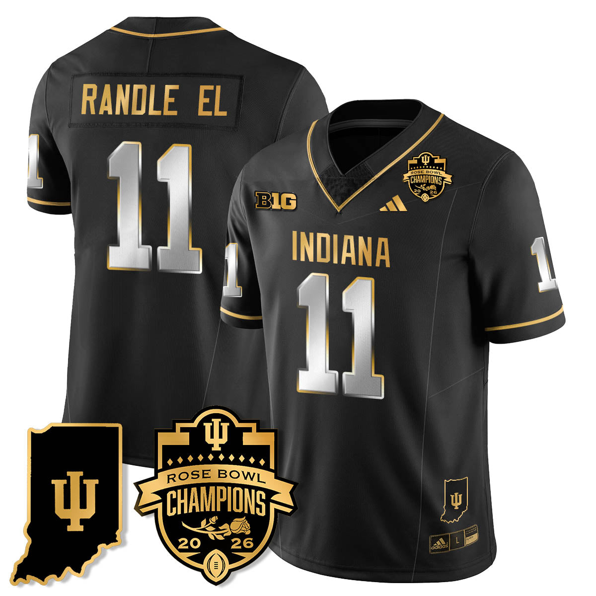 Indiana H Vapor Limited Football Gold Jersey - Rose Bowl Champions - All Stitched