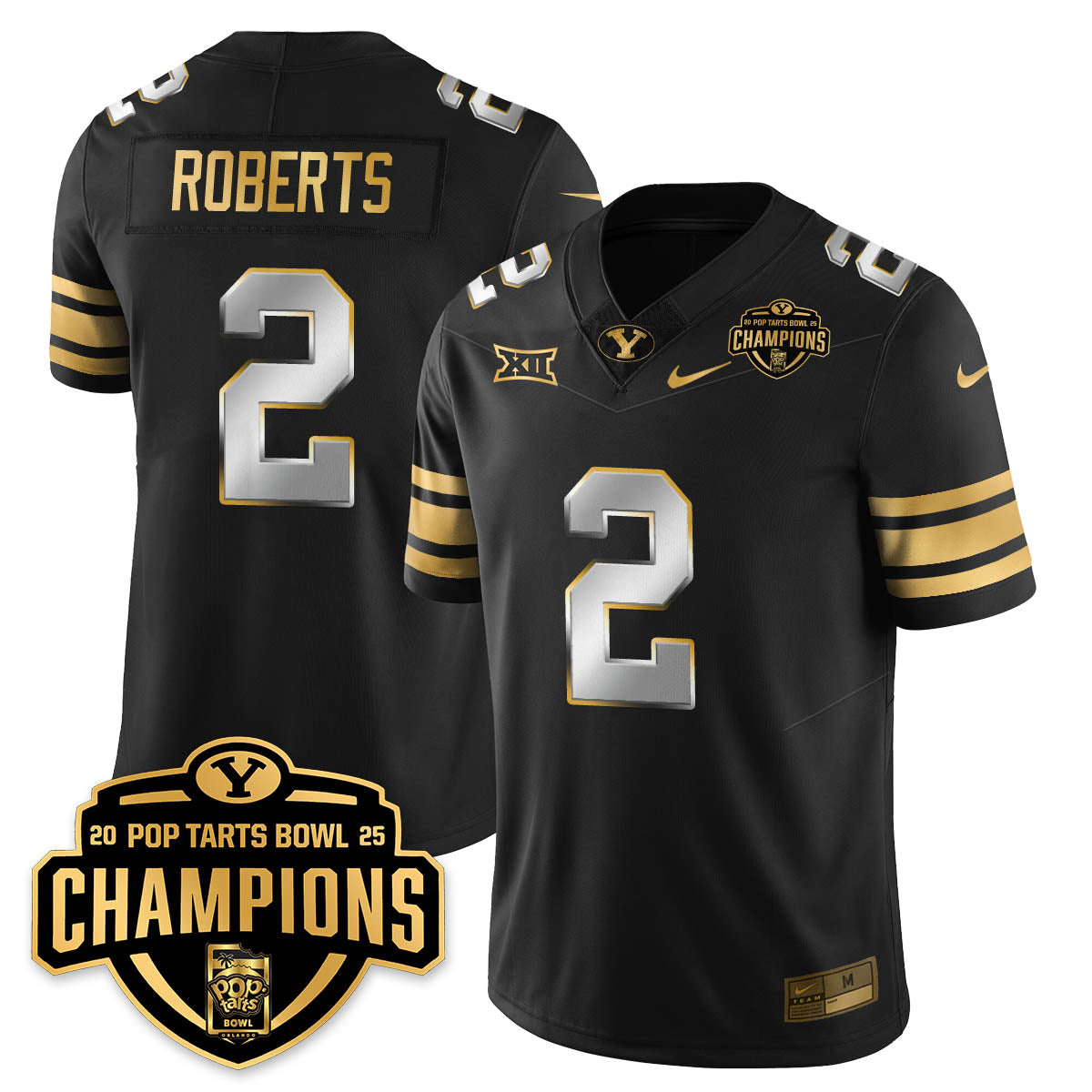 BYU Cougars Football 2025 Pop-Tarts Bowl Champions Gold Jersey - All Stitched