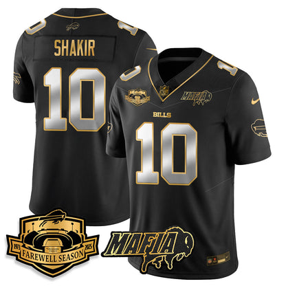 BUF 2025 Bills Mafia Patch Gold Vapor Limited Jersey - All Stitched