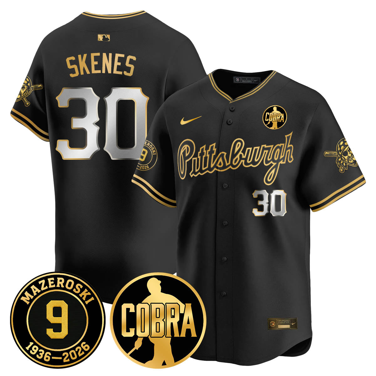 PIT Memories Vapor Limited Gold Jersey - Bill Mazeroski Patch - All Stitched