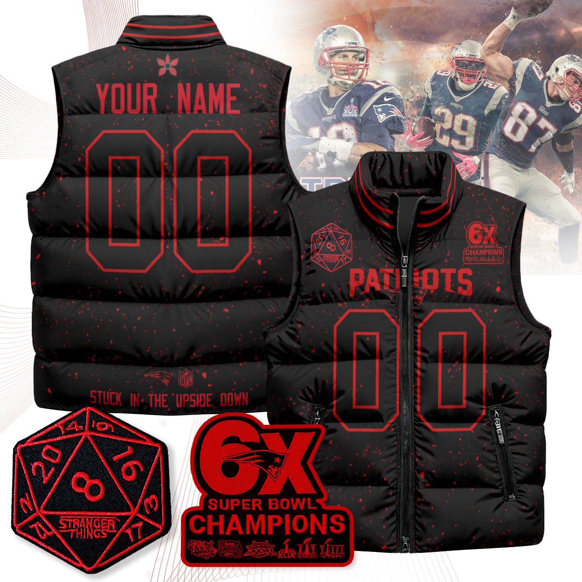Custom NE 'Stranger Things Edition' Unisex Puffer Vest N1