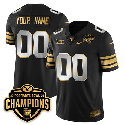 Custom BYC Football 2025 Pop-Tarts Bowl Champions Gold Jersey - All Stitched