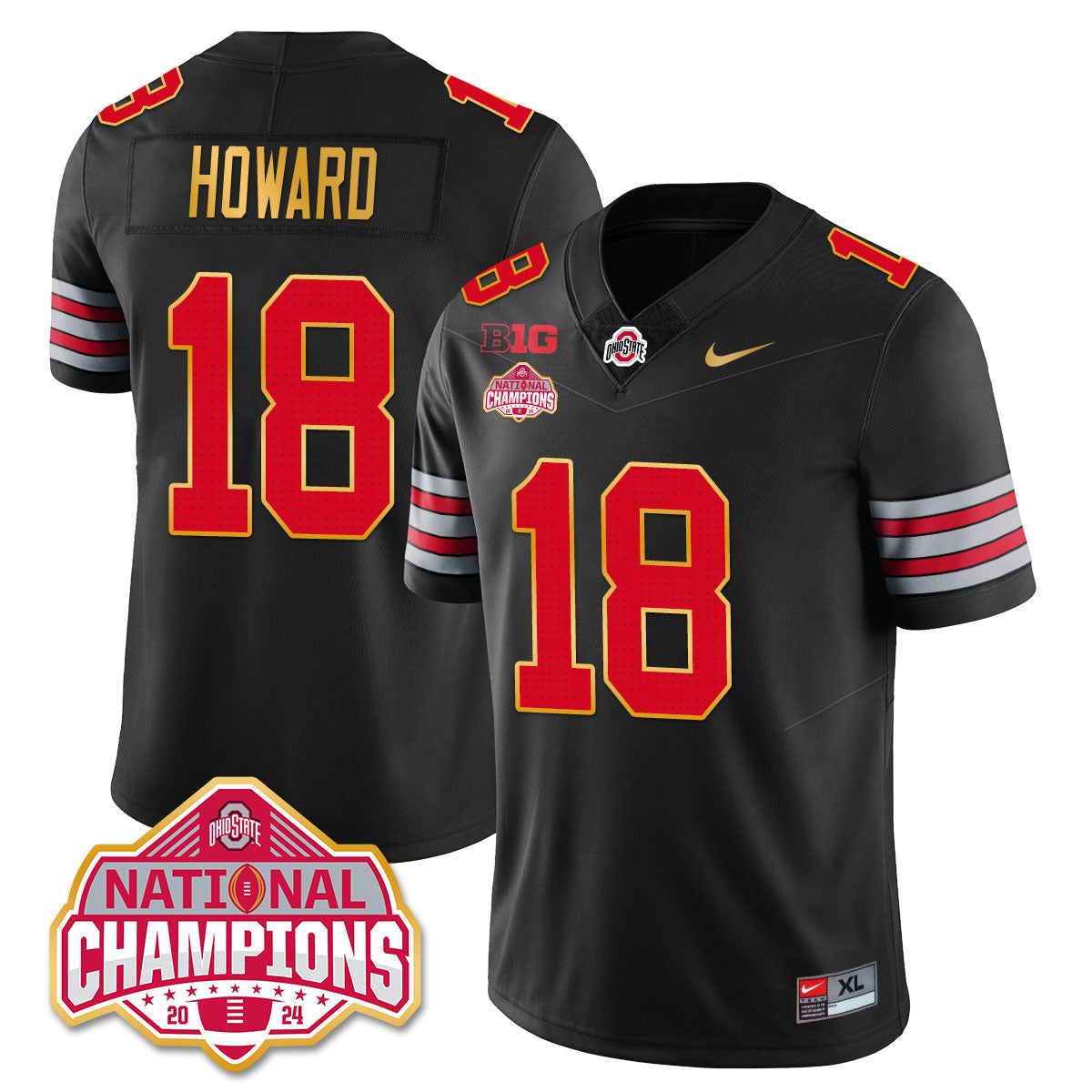 OSU 'Heritage Stripe' 2025 CFP Patch - National Champions Jersey N19 - All Stitched