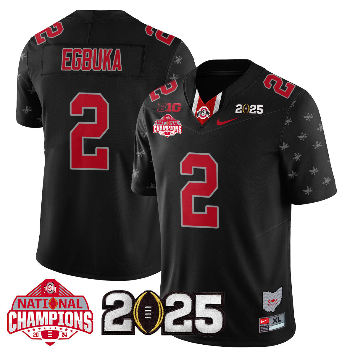 OSU 'Heritage Stripe' 2025 CFP Patch - National Champions Jersey N19 - All Stitched
