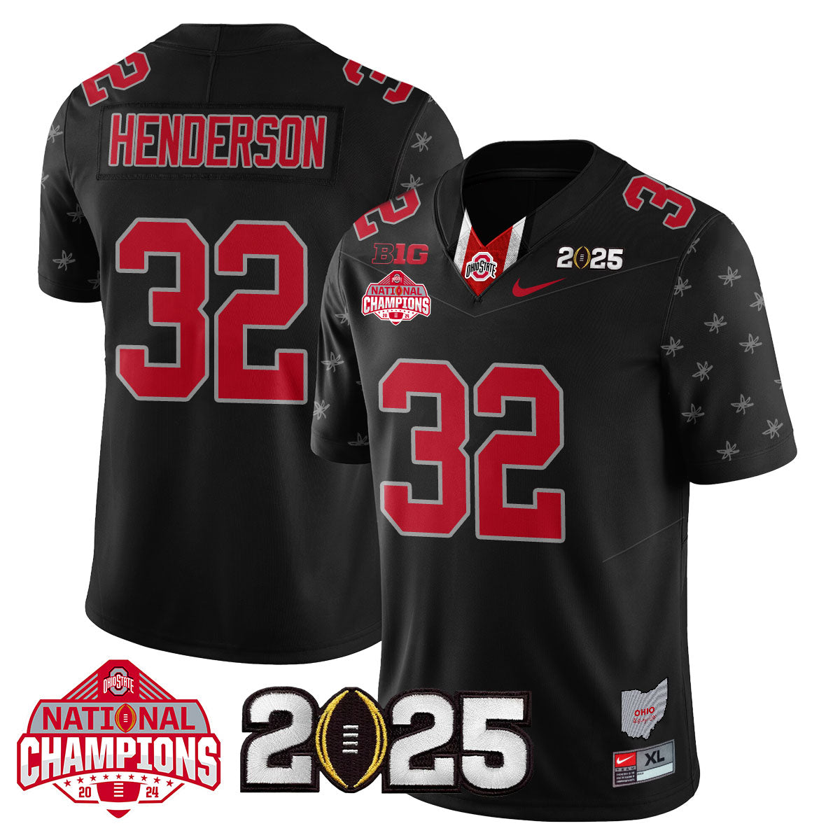 OSU 'Heritage Stripe' 2025 CFP Patch - National Champions Jersey N19 - All Stitched