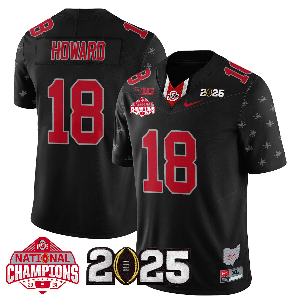 OSU 'Heritage Stripe' 2025 CFP Patch - National Champions Jersey - All Stitched