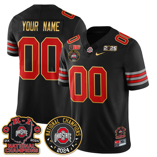 OSU 'Heritage Stripe' 2025 CFP Patch - National Champions Gold Custom Jersey N5 - Stitched