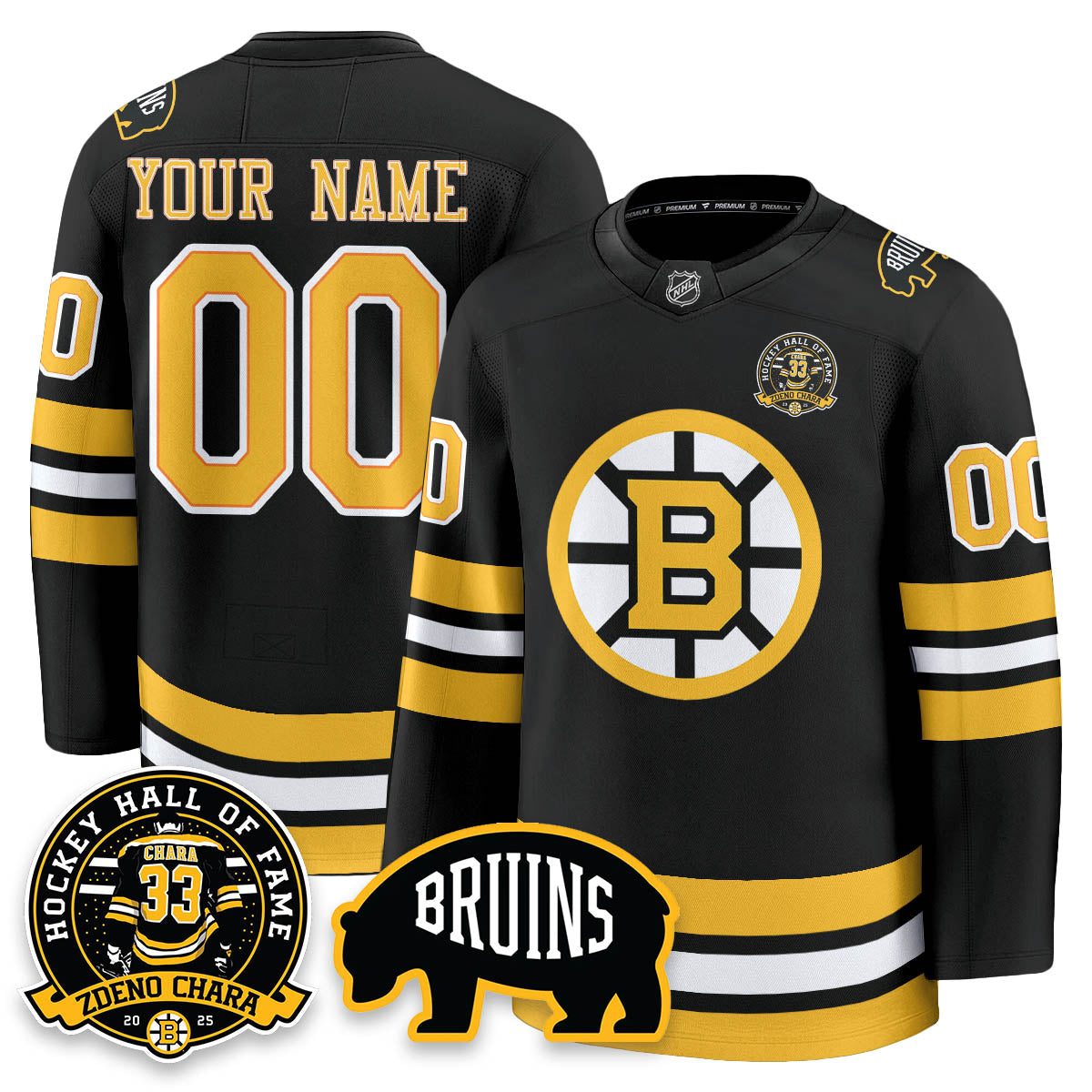 Custom BOS Premium Hockey Jersey - Zdeno Chara HOF - All Stitched