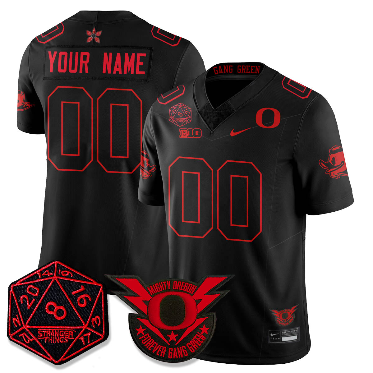 Oregon Ducks Stranger Things Vapor Limited Custom Jersey - All Stitched