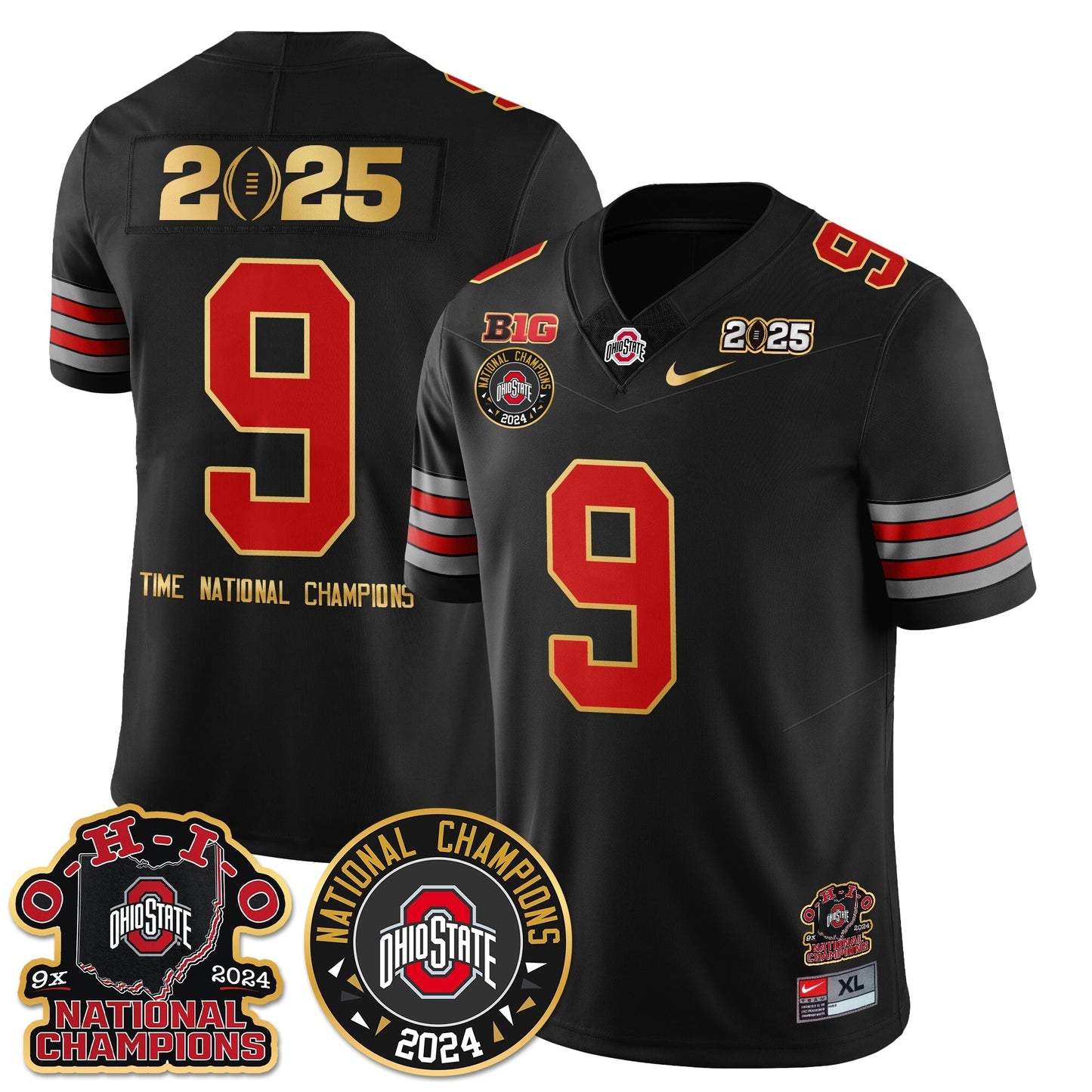 OSU 'Heritage Stripe' 2025 CFP Patch - National Champions Jersey N5 - All Stitched